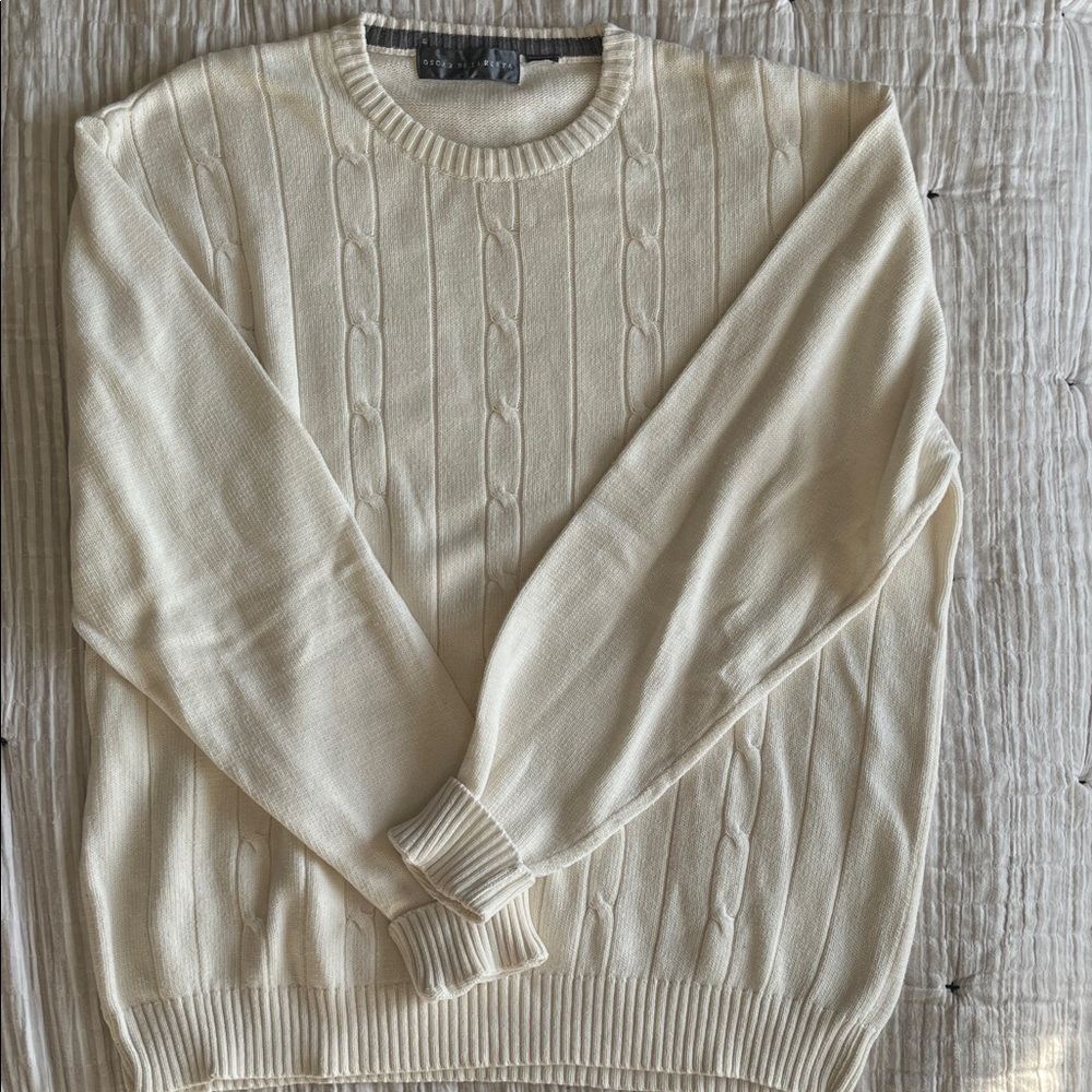 Oscar de la Renta Ivory Cable Knit Pullover - Picture 4 of 4